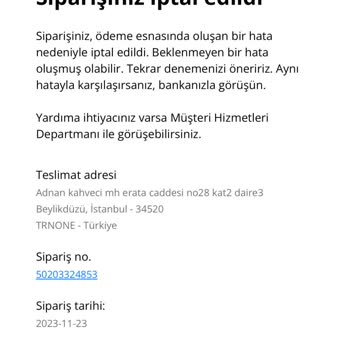 Stradivarius Sipariş Oluşturma Hataları