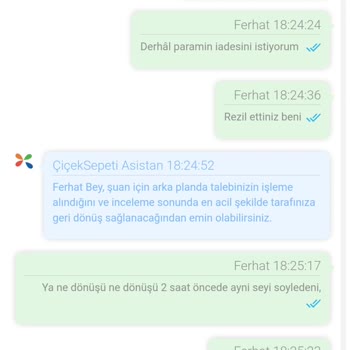 ÇiçekSepeti Mağduriyet Ve İade Edilmeyen Para
