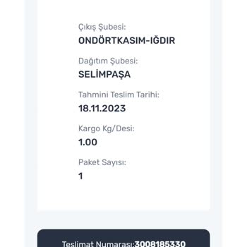 Aras Kargo Selimpaşa Şube Yöneticisi