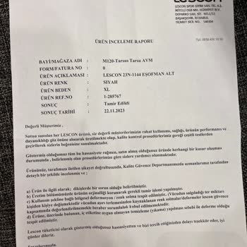 Lescon Eşofman Altı Solması Ve Değişim Yapılmaması