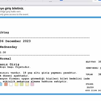 Biletix Haksız Yere Fazla Kesilen Ücret (Hatalı Bilet)