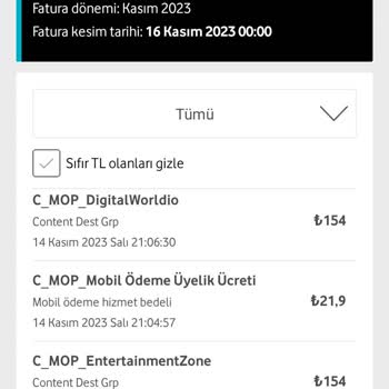 Vizyon Elektronik Para Yanıltıcı Üyelik ve Fazla Fatura Sorunu