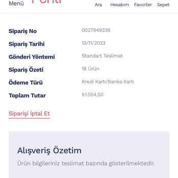 Penti Online Ürünleri Kargolamıyor