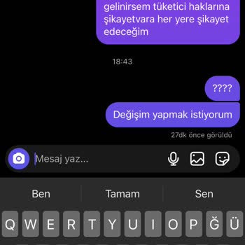 Scatti Yanlış Sipariş Ve Değişim Talebine Cevap Vermeme