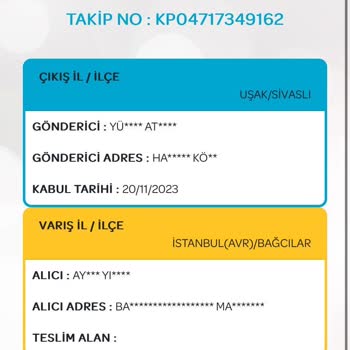 PTT Kargo'da Bozulma Riski Taşıyan Ürünüm!