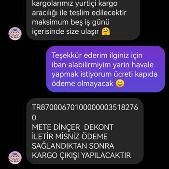 Bebemadeni İsimli Instagram Sayfası Parayı Alıp Ürünü Göndermiyor.