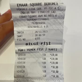 Emaar Square Mall Geç Gelen Yemek