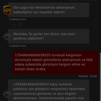 UPS Firması Kargomu Bulamıyor Ve İlgilenmiyor