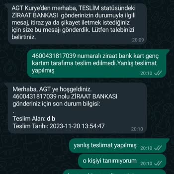 Ziraat Bankası Ve AGT Kurye Mağduru Oldum