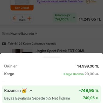 Hepsiburada 2 Gün Sonra İndirim