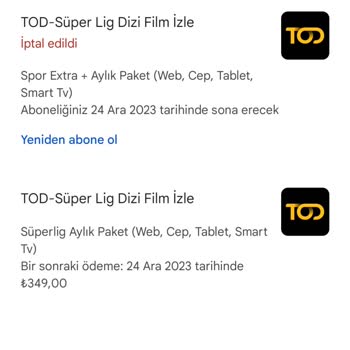 TOD Tv Üyelik Paket Aktive Edilmedi