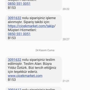 Çiçek Market Zamanında Teslimat Yapılmıyor, Teslim Edildi Mesajı Geliyor.