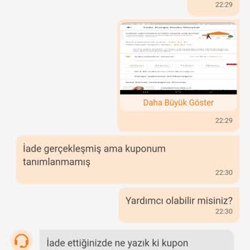 Trendyol Kuponumu Geri Vermedi