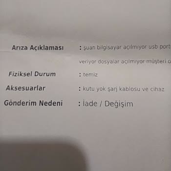 Teknosa Alır Almaz Bozulan Bilgisayar