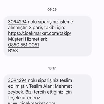 Çiçek Market Siparişim Teslim Edilmedi.