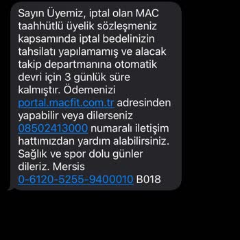 MACfit (İzmir) Macfit Üyelik Şikayeti