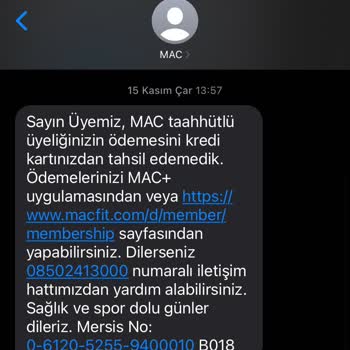 MACfit (İzmir) Macfit Üyelik Şikayeti