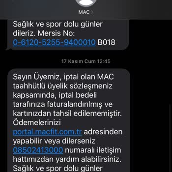 MACfit (İzmir) Macfit Üyelik Şikayeti