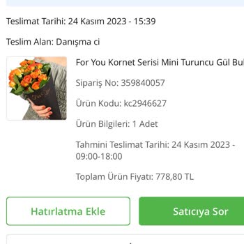 Çiçek Sepeti Görsel İle Alakasız Çiçek Gönderiyor