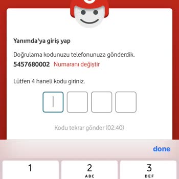 Vodafone Yanımda 4 Haneli Doğrulama Kodu Gelmiyor