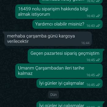 Arya Gross Bir Türlü Kargosu Yapılmayan Sipariş