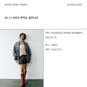 Zara Siparişimin İptal Edilmesi