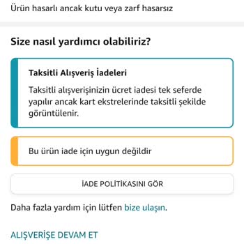 Amazon Ürün Paketsiz Ve İade Oluşturulmuyor