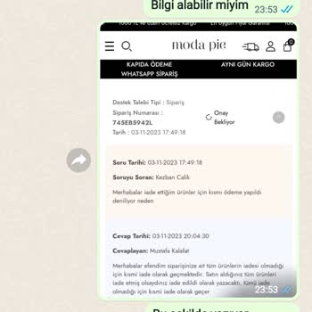 Moda Pie İade Sorunu Ve İletişimdeki Aksaklık