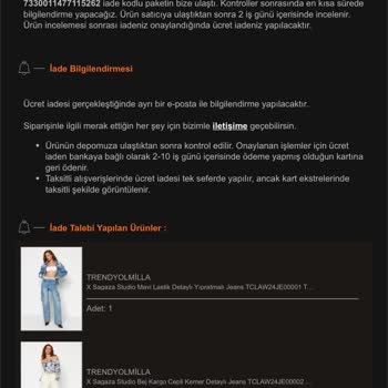 Trendyol 10 Gündür İademi Yapmıyor