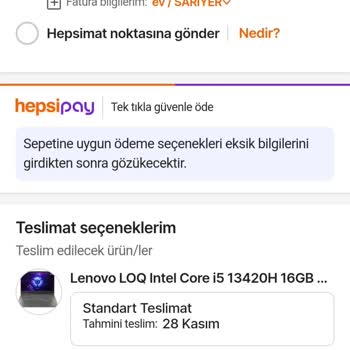 Hepsiburada Sepete Eklenen Üründen Ödeme Almıyor