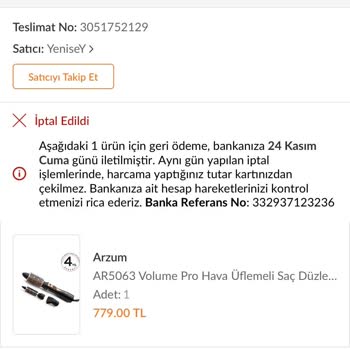 Trendyol Sipariş İptali Müşteri Mağduriyeti