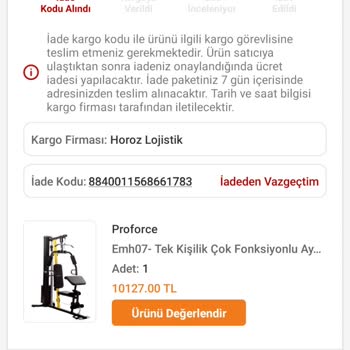 Horoz Lojistik İade Sürecinde Yaşanan Mağduriyet