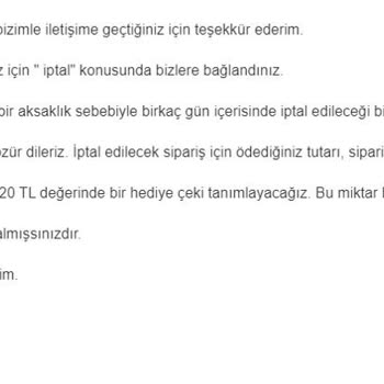 Amazon.com.tr Satın Aldığım Ürünün Karşı Taraf Tarafından İptali