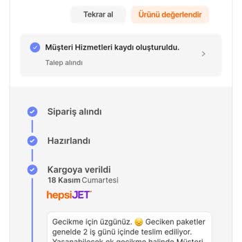 Hepsiburada Aldığım Ürünün Teslim Edilmemesi