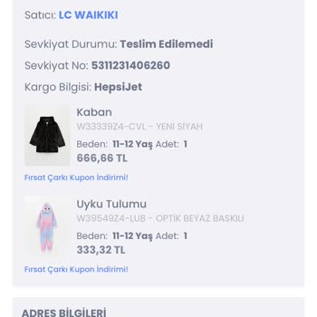 LCW İndirimli Online Ürünü Göndermiyor