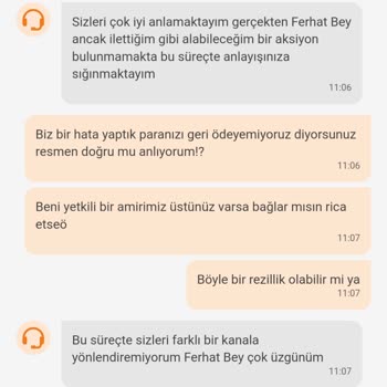 Trendyol Yemek Yemediğim Yemeğin Parasını Ödemiyor