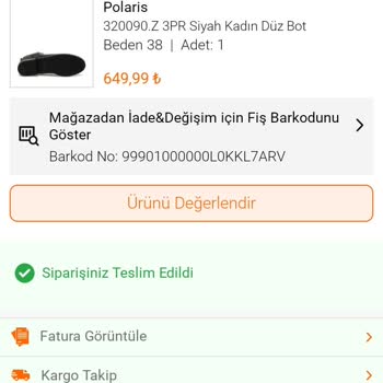 FLO Ayakkabı FLO Siparişimi Teslim Etmeden Teslim Edildi Deyip İade Etmiş Bir De