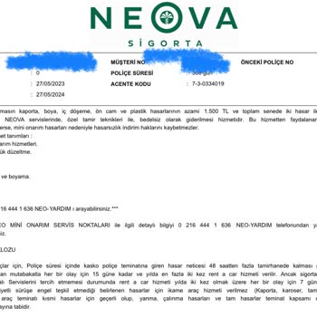 Neova Sigorta İkame Araç Sorunu