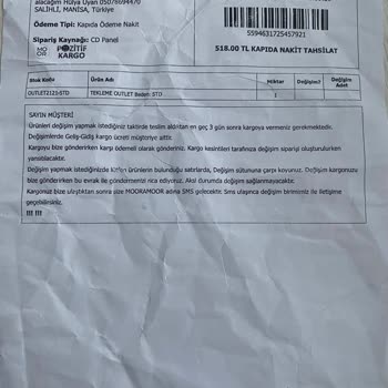 Butik Moor Yanlış Ürün Gönderip İade Almıyor.