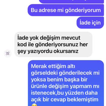 Butik Moor Yanlış Ürün Gönderip İade Almıyor.