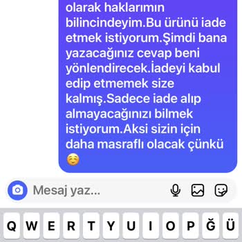 Butik Moor Yanlış Ürün Gönderip İade Almıyor.