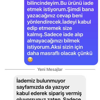 Butik Moor Yanlış Ürün Gönderip İade Almıyor.