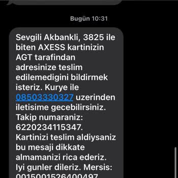 Akbank Ve AGT Kurye İletişim Sorunu