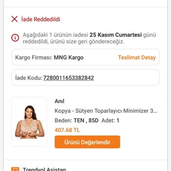 Trendyol İade Reddedilmesi Ve