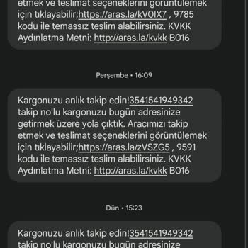 Aras Kargo Yazıbaşı Şubesinin Kargoları Günlerce Teslim Etmemesi