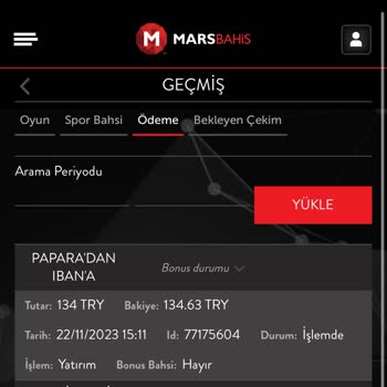 Marsbahis Yatırdığım Parayı Hesabıma Aktarmadılar