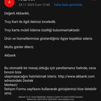 Troy Ödeme Yöntemini Desteklemeyen Banka