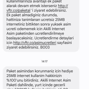 Vodafone Otomatik Paket Tanımlama