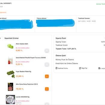 Migros Sanal Market Eksik Gelen Ürünü Tamamlamıyor, İadesini Yapmıyor.