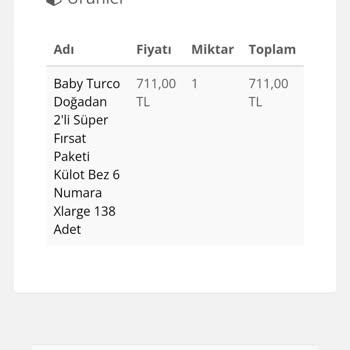 Baby Turco Yanlış Sipariş Ve Aldatmaca Şikayeti